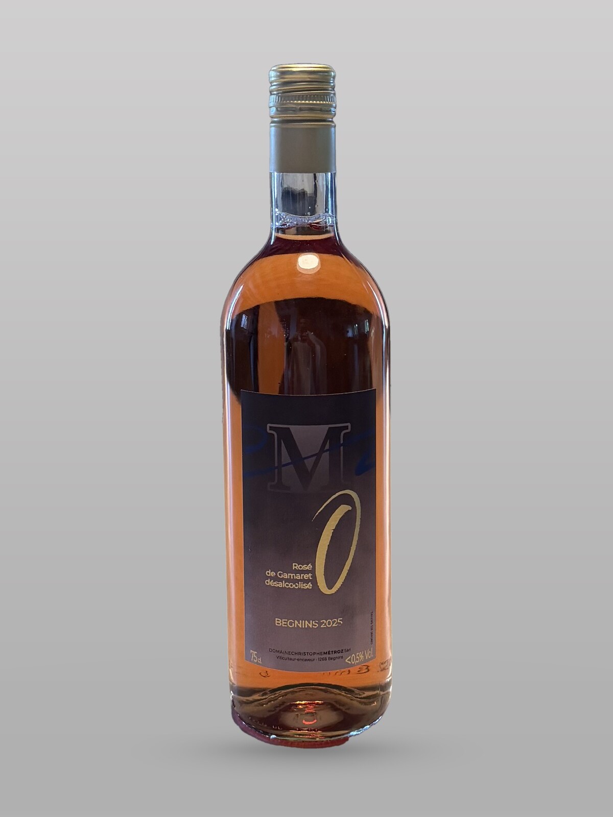 Bouteille CMZ 0, Rosé de Gamaret désalcoolisé, Domaine Chris Métroz