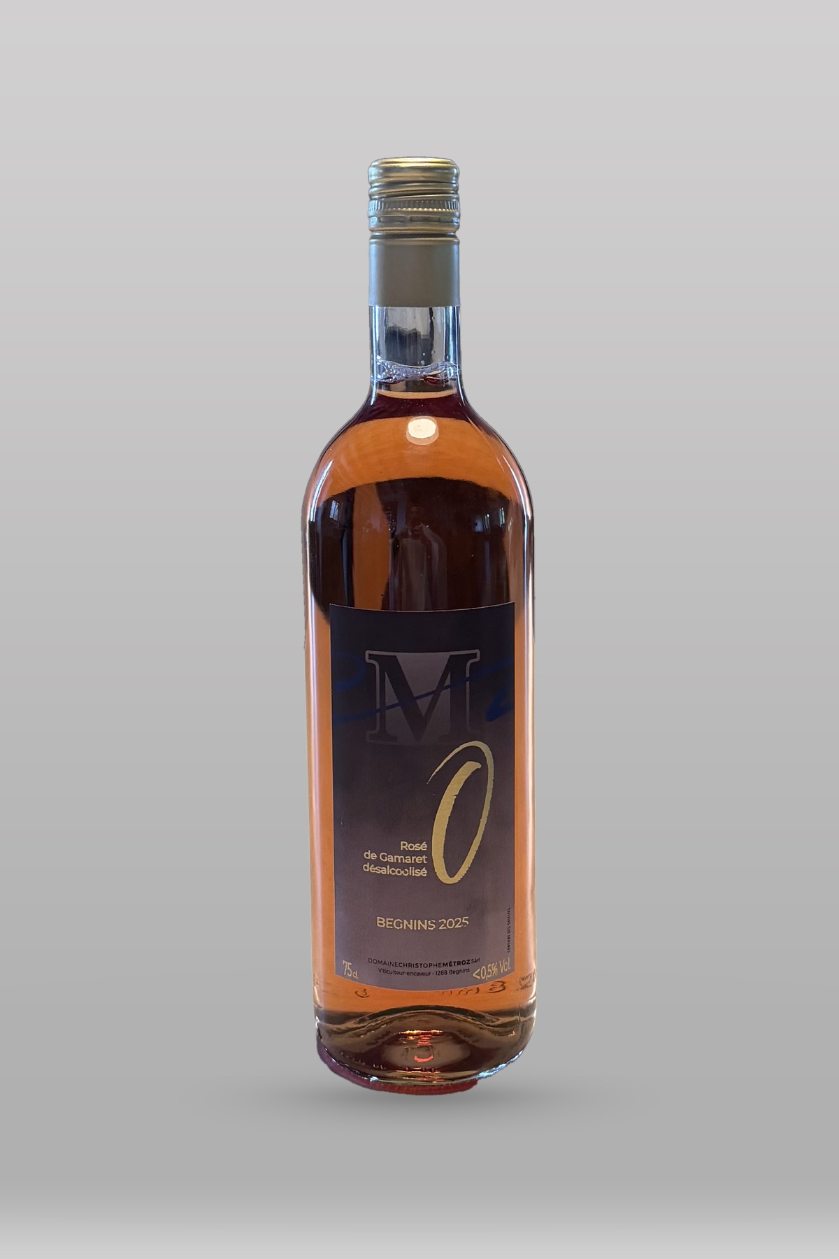 Bouteille CMZ 0, Rosé de Gamaret désalcoolisé, Domaine Chris Métroz